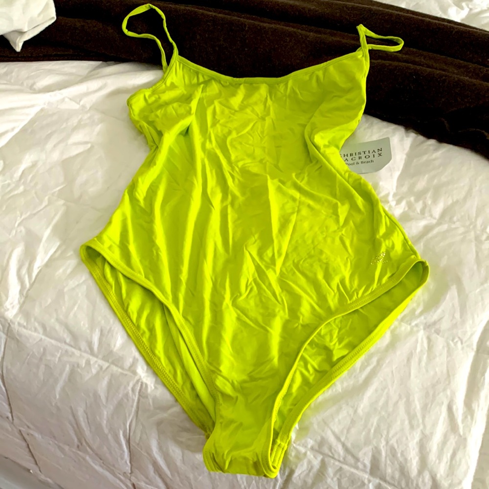 NWT Christian Lacroix swimsuit lime green euro 48